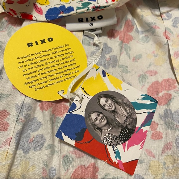 NWT! RIXO for Target floral short puff sleeve button up dress, size 2 - Picture 11 of 13